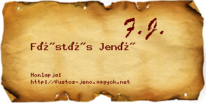 Füstös Jenő névjegykártya
