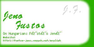 jeno fustos business card